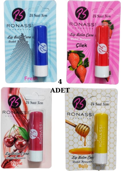Rs Ronassi Dudak Koruyucu ve Parlatıcısı Fresh Çilek Vişne ve Ballı 4 Lü Set fiyatları