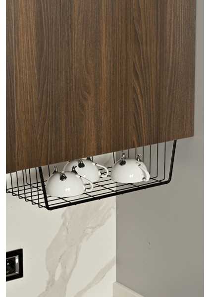 Siyah Raf Altı Kanguru Sepet, Çok Amaçlı Düzenleyici Organizer , Bardak Rafı