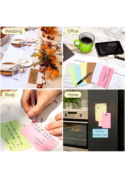 Boş Kelime Kartları 5x8 cm - 50 Adet Oval Kenarlı | Tabu &amp; Not Kartları - Kraft modelleri