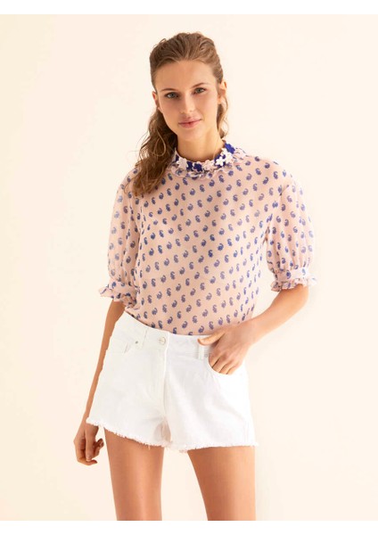 Paça Detaylı Cepli Mini Şort Beyaz Y1812116_002 fırsatları