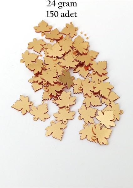 Oya Abiye Bileklik Kolye Pleksi Metalik Plastik Pul Altın Renk 24 Gram 150 Adet - BNC551