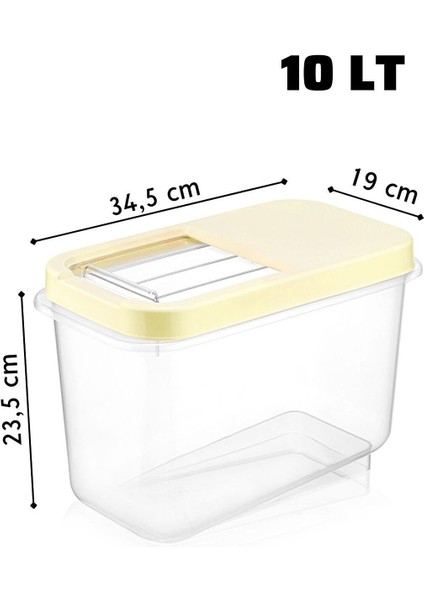 Sürgülü Kapaklı 10 Lt Erzak Bakliyat Un Şeker Saklama Kabı modelleri