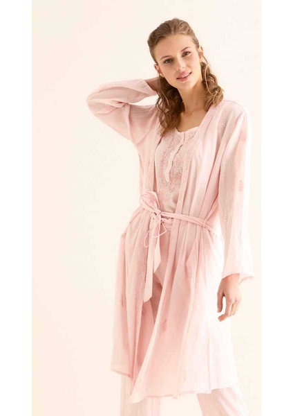 İşlemeli Açık Kimono Pembe Y9962101_038 fırsatları