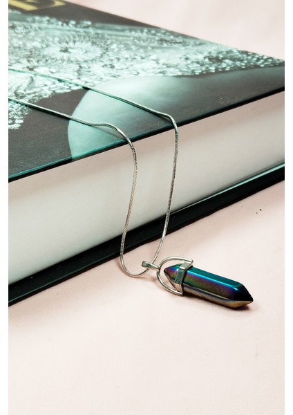 Hematit Doğal Taşı Zincirli El Yapımı Tasarımlı Kolye Uç: 3,5 cm Zincir: 20 cm Kutulu modelleri