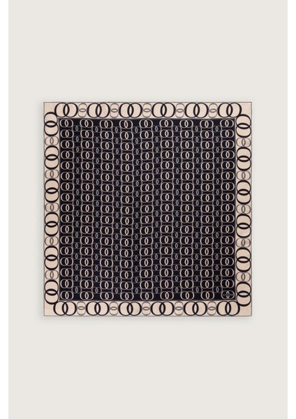 Noor Yolu 2 Siyah-Bej Tivil Ipek Eşarp 90X90 fiyatları