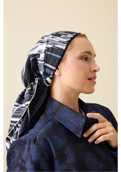 Yağmur Noor Siyah Tivil Ipek Eşarp 90X90 modelleri