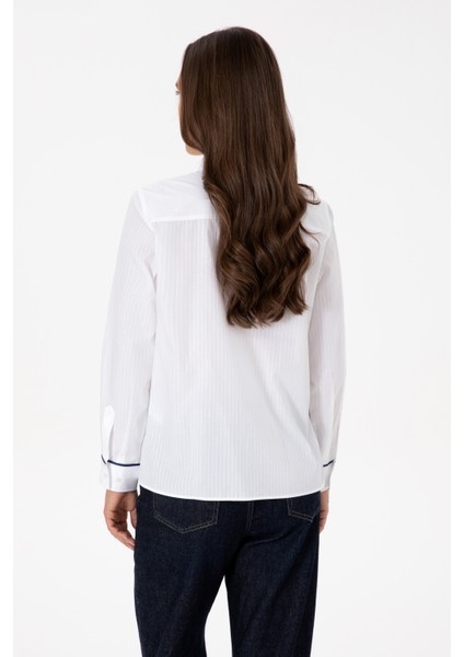 Kadın Beyaz Gömlek Desenli 50316397-VR013 indirimleri