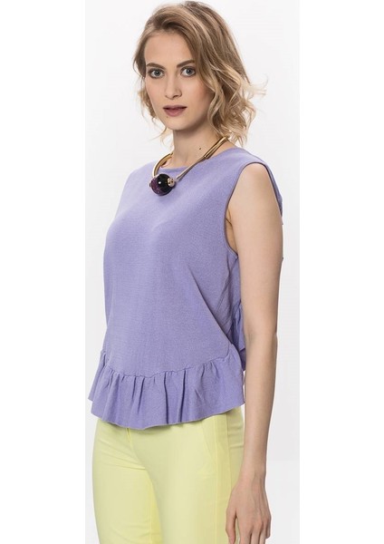 Bel Ve Sırt Detaylı Kadın Triko Lila Y1771003_017