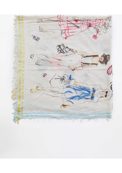 Püsküllü Ve Desenli Kadın Şal Standart Renk Y1884203_089