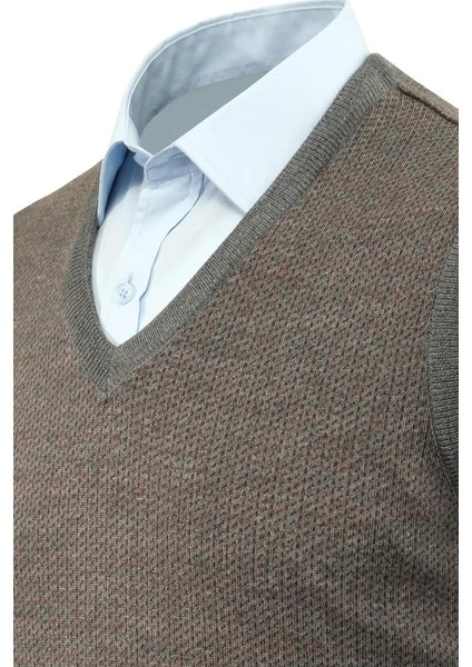 Erkek V Yaka Süveter Çelik Örgü Regular Kalıp 5206H BGL-ST04841 fırsatları