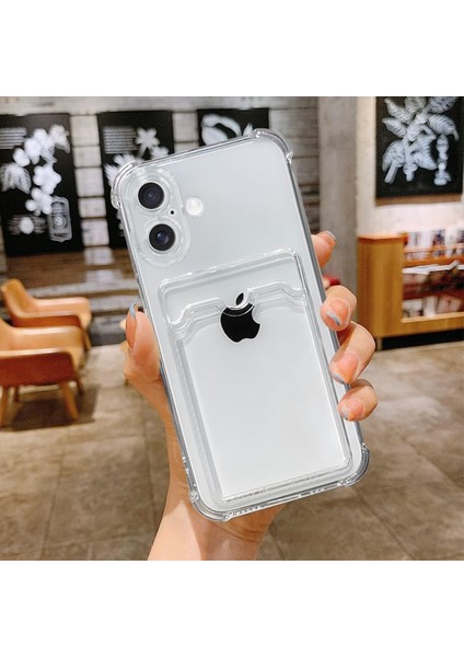 Apple iPhone 17 Uyumlu Kılıf Kartlık Bölmeli Arkası Şeffaf Soft Dayanıklı Kılıf Kapak fiyatları