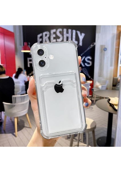 Apple iPhone 17 Uyumlu Kılıf Kartlık Bölmeli Arkası Şeffaf Soft Dayanıklı Kılıf Kapak modelleri