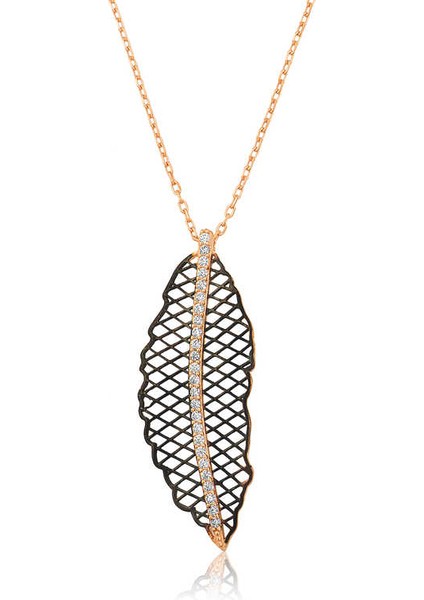 925 Ayar Gümüş Yaprak Kadın Gümüş Kolye T4548 (292292)