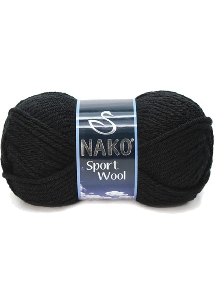 1 Adet Sport Wool Atkı Bere Ceket Yelek Örgü Ipi Yünü No: 217 Siyah