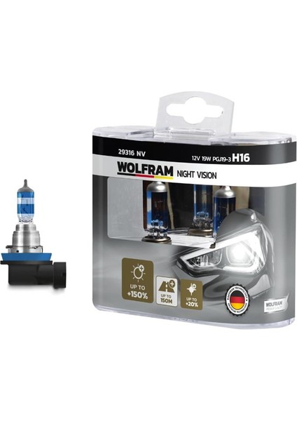 Ampul 125 H16 19 PGJ19-3 Nıght Vısıon 150 Fazla 20 Beyaz Işık