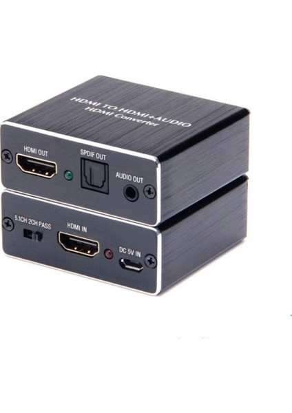 HDMI + Audio Out Ayırıcı Extractor Converter Spdıf Toslink Optik 3.5mm Ses Çıkışlı 4K