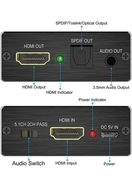 HDMI + Audio Out Ayırıcı Extractor Converter Spdıf Toslink Optik 3.5mm Ses Çıkışlı 4K fırsatları