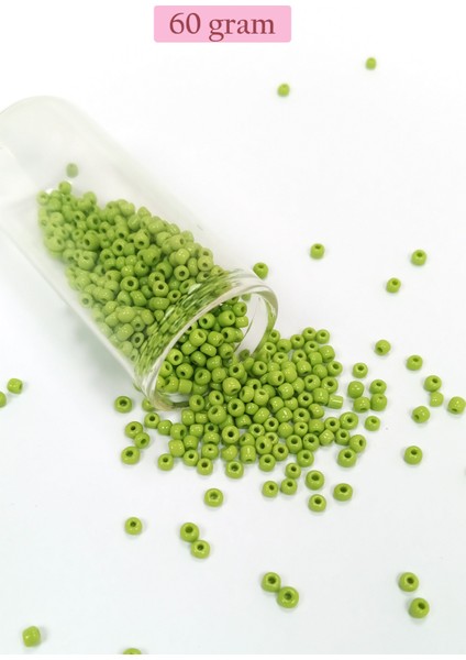 Dökme Cam Kum Boncuk (8/0) 3 mm - 60 Gram - Ihlamur Yeşili - BNC205