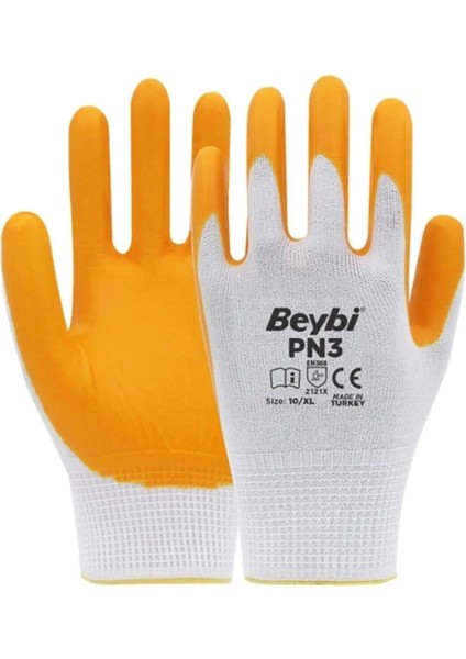 Pn3 Sarı Iş Eldiveni Polyester No:10 Örme Nitril Beybi Royaleks Group - 6 Çift fiyatları