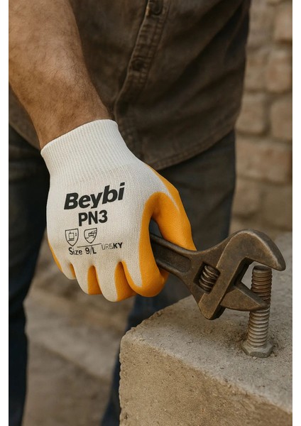 Pn3 Sarı Iş Eldiveni Polyester No:10 Örme Nitril Beybi Royaleks Group - 6 Çift modelleri