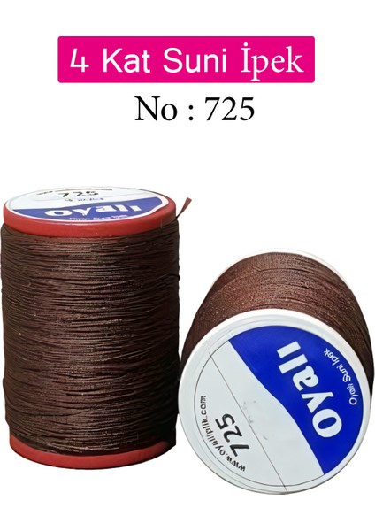 Oyalı 4 Kat Suni Ipek Iplik Iğne Oyası Boncuk Ipi Tığ Oyası NO:725