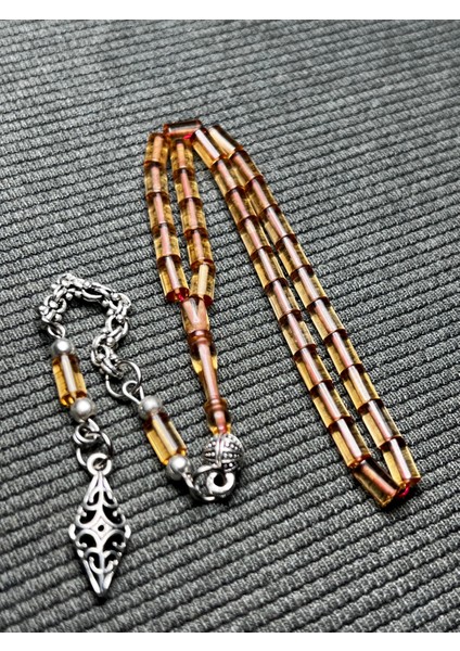 Ateş Kehribar Kesme Model Tesbih