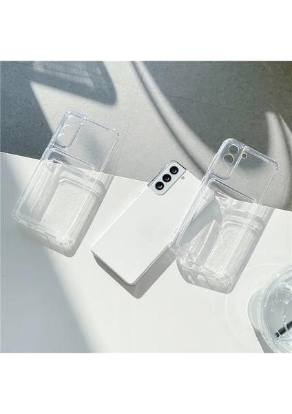 Samsung Galaxy A56 Uyumlu Kılıf Kartlık Bölmeli Arkası Şeffaf Soft Dayanıklı Kılıf Kapak