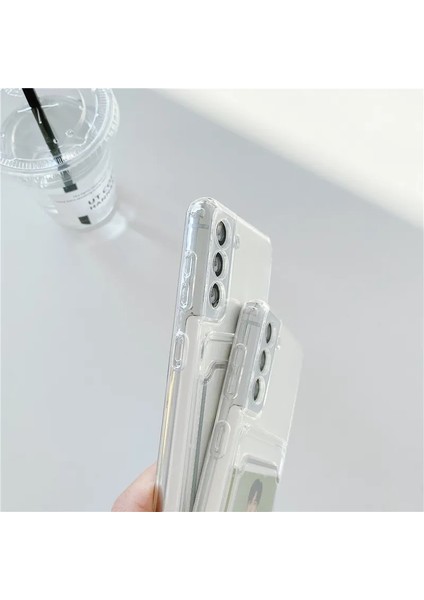 Samsung Galaxy A56 Uyumlu Kılıf Kartlık Bölmeli Arkası Şeffaf Soft Dayanıklı Kılıf Kapak