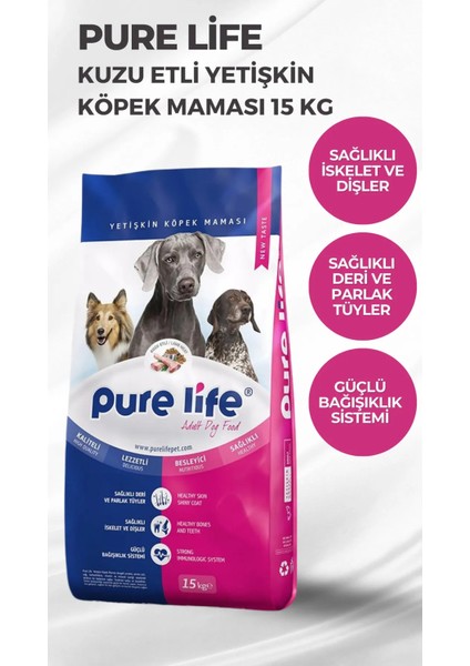 Kuzu Etli Pirinçli Yetişkin Köpek Maması 15 K