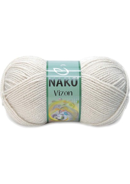 1 Adet Vizon Premium Akrilik El Örgü Ipi Yünü Renk NO:6383 Mantar Beji