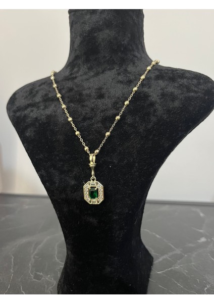 Çelikmini Dorika Taşlı Parlak Işıltılı Leyla Kolye modelleri