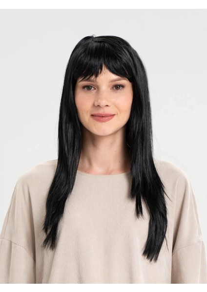 Siyah Renk Uzun Parti Peruğu