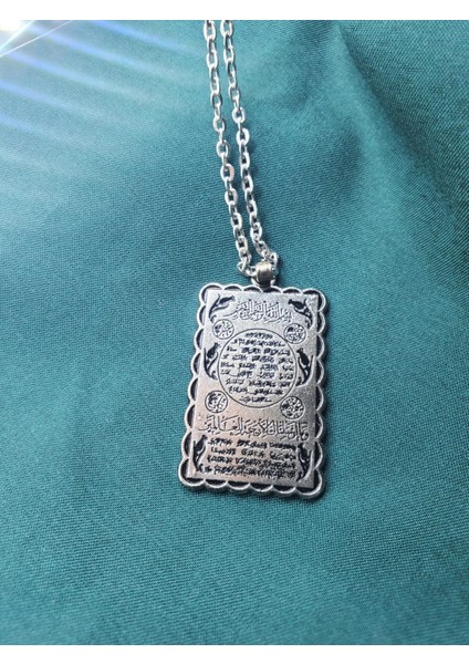 Elva Gümüş Kaplama Hilye-I Şerif Unisex Kolye modelleri