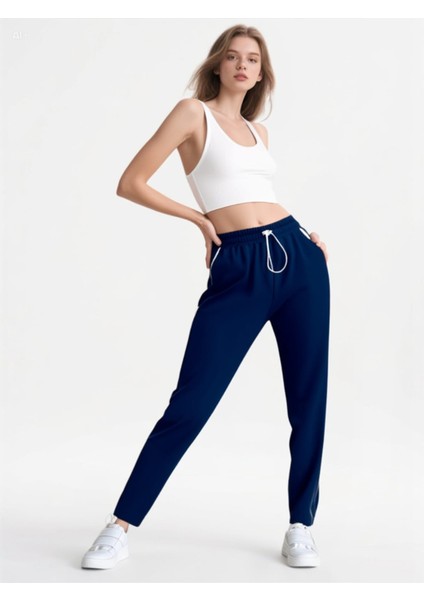 Şeritli Modal Kumaş Rahat Kalıp Eşofman Altı