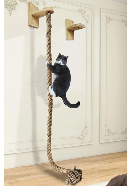 Tribe Duvara Monte Kedi Tırmanma Ağı & Tırmalama Direği – Merdivenli Platformlu