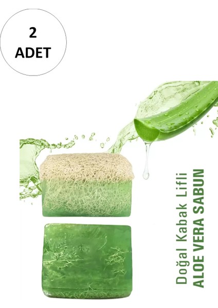 2 Adet Doğal Kabak Lifli Alovera Sabunu