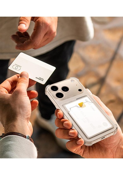 Apple iPhone 17 Pro Uyumlu Kılıf Kartlık Bölmeli Arkası Şeffaf Soft Dayanıklı Kılıf Kapak indirimleri
