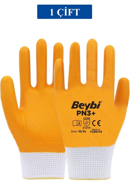 Pn3+ Sarı Iş Eldiveni Polyester Örme Nitril Beybi No:10 Royaleks Group - 1 Çift