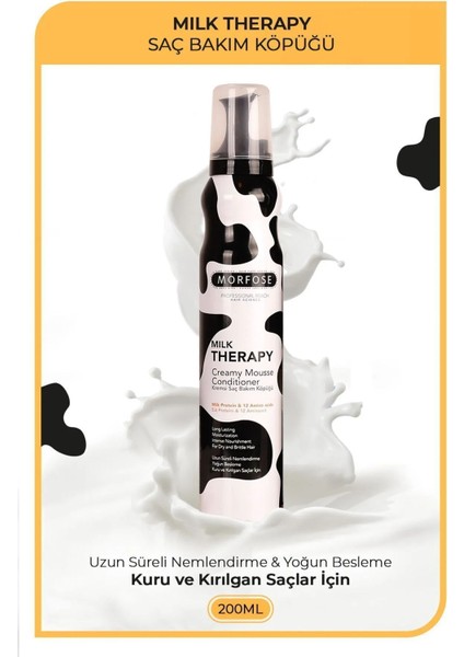 Milk Therapy Kremsi Saç Bakım Köpük 200 ml - Besleyici Koruyucu - Mrfs