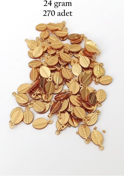 Oya Abiye Bileklik Kolye Pleksi Metalik Plastik Pul Altın Renk 24 Gram 270 Adet - BNC538
