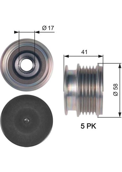 ALTERNATÖR GERGİ KASNAĞI FORD MONDEO 4 2.5-SMAX 2007 VOLVO S40-550-S60-560-SC60-570-XC70-S80-XC90 30667682 6G9N10300HD