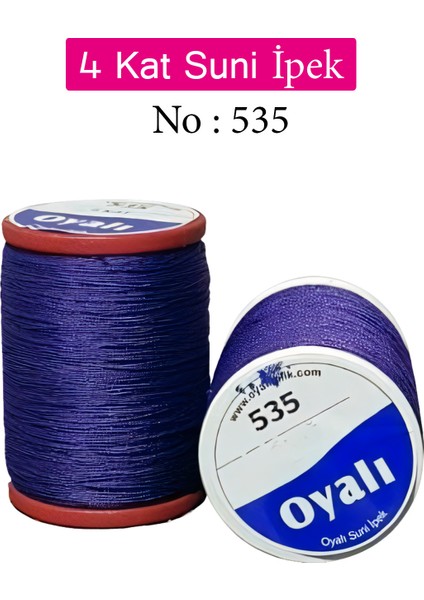Oyalı 4 Kat Suni Ipek Iplik Iğne Oyası Boncuk Ipi Tığ Oyası NO:535
