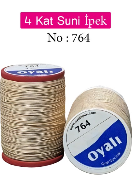 Oyalı 4 Kat Suni Ipek Iplik Iğne Oyası Boncuk Ipi Tığ Oyası NO:764