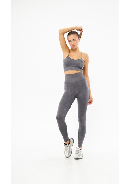 Somro Askılı Desenli Slim Fit Gri Renk Tayt Takım fiyatları