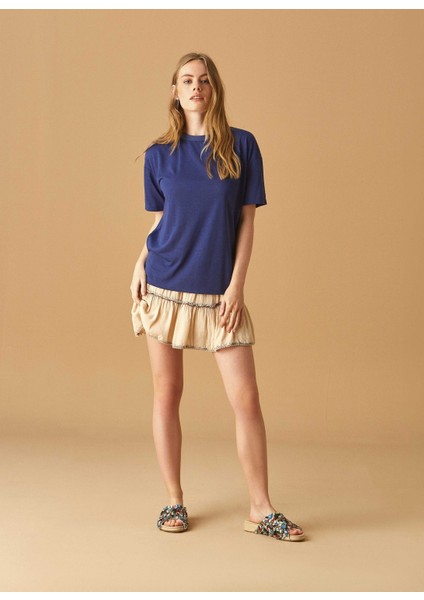 Fırfırlı Mini Etek Krem Y1861122_047