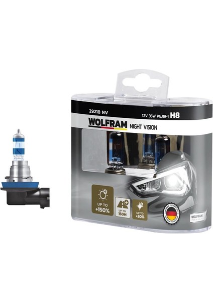 AMPUL 125 H8 35 PGJ19-1 NIGHT VISION 150 FAZLA 20 BEYAZ IŞIK