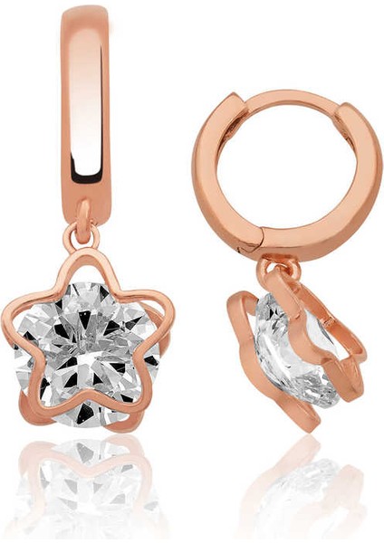 925 Ayar Gümüş Üç Boyutlu Çiçek Küpe EA1160204 (292292)