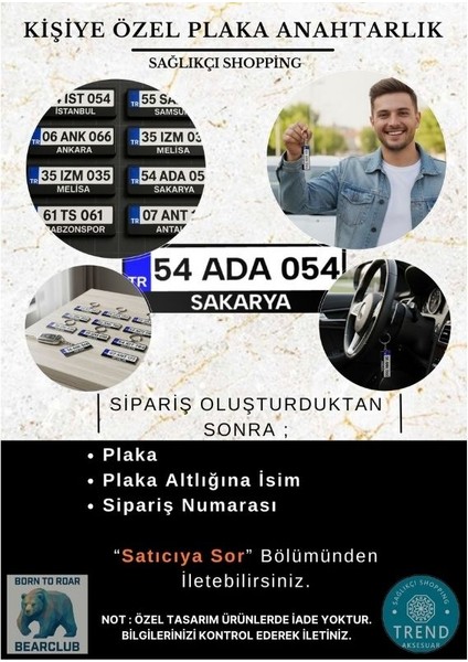 Kişiye Özel Isimli Plaka Anahtarlık - Araç Anahtarlığı Araba Hediyesi Araba Plaka Lüks Tasarım