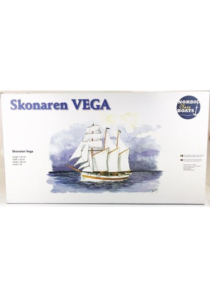 Türk Model 1/35 107 Vega Yelkenli, 87 Cm. Ahşap Model Kiti