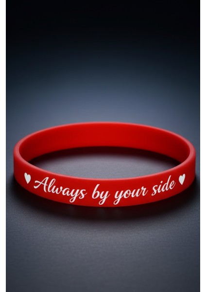 Always By Your Side (Her Zaman Yanında) Yazılı Silikon Çift Bilekliği – Sevgiliye Romantik Hediye fiyatları